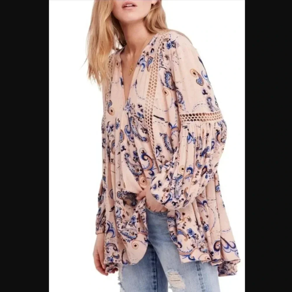 Free People Just the Two of Us Paisley Printed Tunic